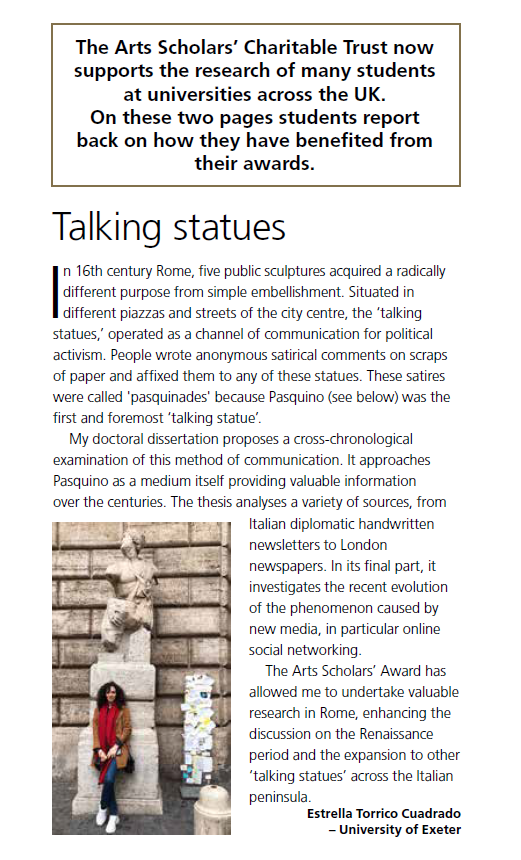 Artsscholarsnewsletter